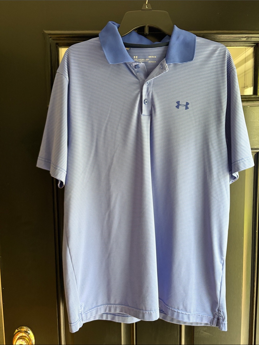 Under Armour Men’s Striped Polo -purple stripe